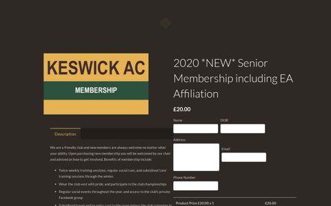 2020 *NEW* Senior Membership including EA Affiliation