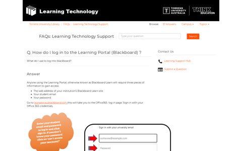 How do I log in to the Learning Portal (Blackboard) ? - FAQs