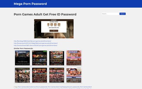 Porn Games Adult Get Free ID Password – Mega Porn ...