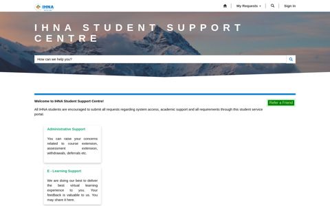 IHNA Student Support Centre