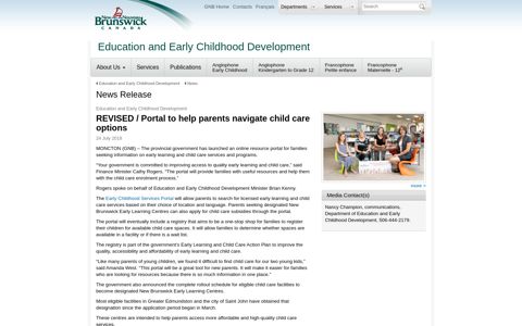 REVISED / Portal to help parents navigate child care options