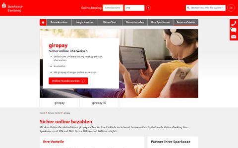 giropay - Sicher online überweisen - Sparkasse Bamberg