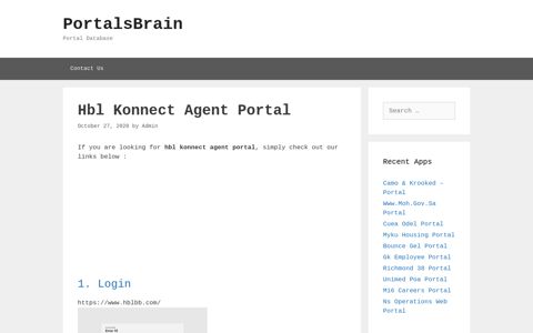 Hbl Konnect Agent - Login - PortalsBrain - Portal Database