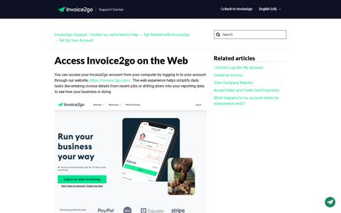 Access Invoice2go on the Web – Invoice2go Support - Contact ...
