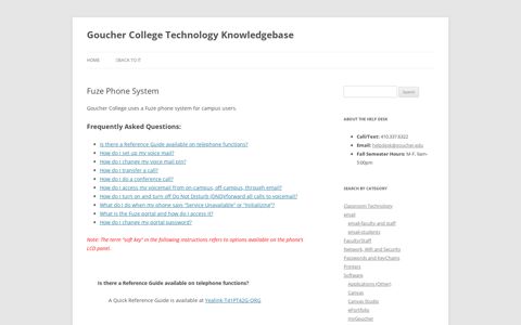 Fuze Phone System - Goucher College Technology ...