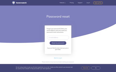 Password reset - Hoverwatch