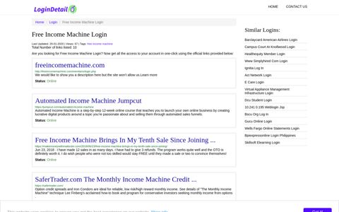 Free Income Machine Login freeincomemachine.com - http ...