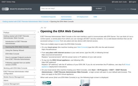 Opening the ERA Web Console | ESET Remote Administrator ...