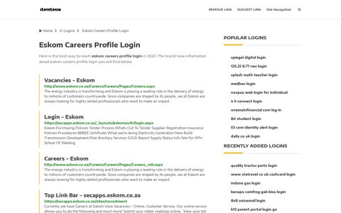 Eskom Careers Profile Login ❤️ One Click Access - iLoveLogin