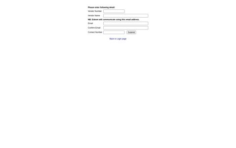 Login Page - Supplier Registration Form - Eskom
