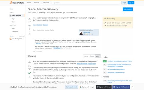 Gimbal beacon discovery - Stack Overflow