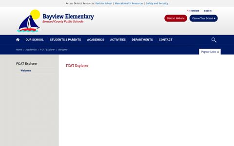 FCAT Explorer / Welcome - Broward County Public Schools