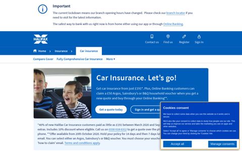 Car Insurance - Get a Quote Online Now | Halifax