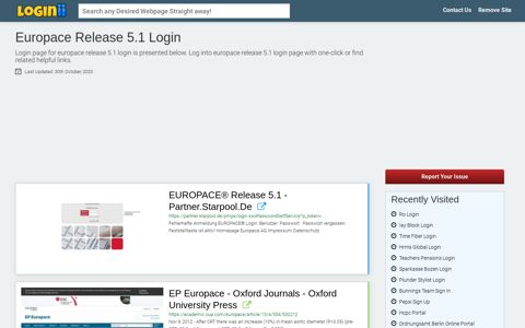 Europace Release 5.1 Login - Loginii.com