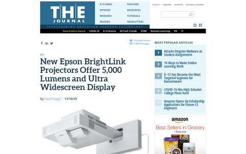 New Epson BrightLink Projectors Offer 5,000 Lumens and ...