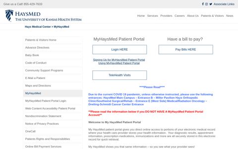 MyHaysMed Patient Portal - Hays Medical Center