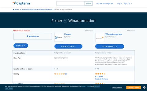 Fixner vs Winautomation - 2020 Feature and Pricing Comparison