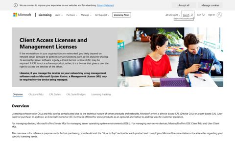 Client Access Licenses (CAL) & Management Licenses ...