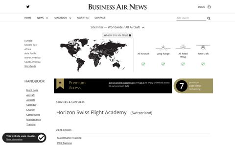 Horizon Swiss Flight Academy | Handbook | Business Air News
