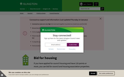 Bid for housing | Islington Council