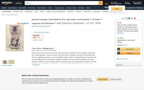 passwort manager: Sammelheft für Ihre Login-Daten ... - Amazon.de