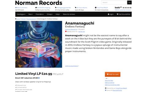 Anamanaguchi: Endless Fantasy. Vinyl. Norman Records UK
