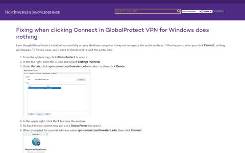 Fixing when clicking Connect in GlobalProtect VPN for ...