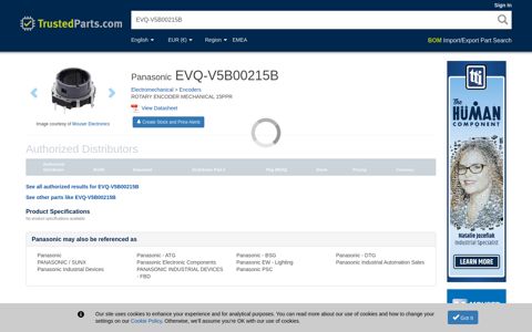EVQ-V5B00215B - Panasonic - Datasheet, Prices & Inventory ...