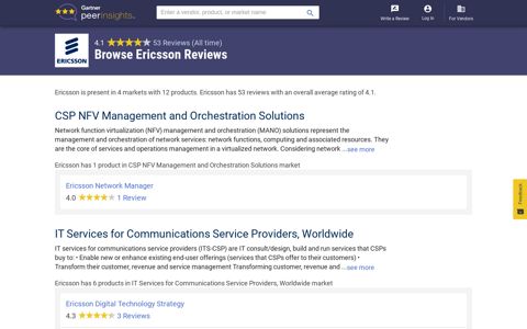 Ericsson Enterprise Software and Services Reviews - Gartner