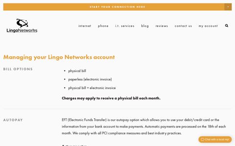 my account — Lingo Networks