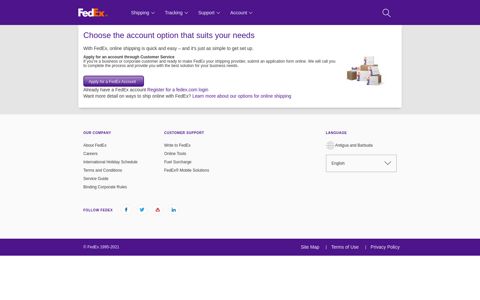 Registration - New Account - FedEx