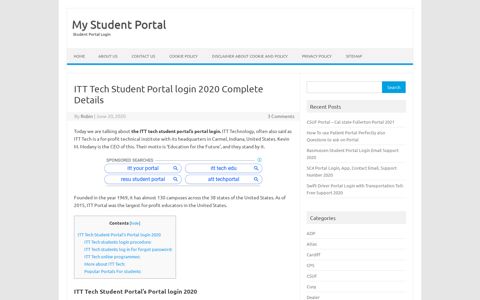 ITT Tech Student Portal login 2020 Complete Details - My ...