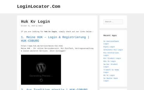 Huk Kv Login - LoginLocator.Com