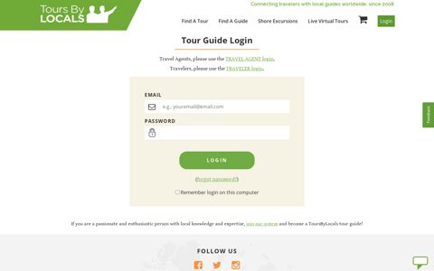 Tour Guide Log In - ToursByLocals