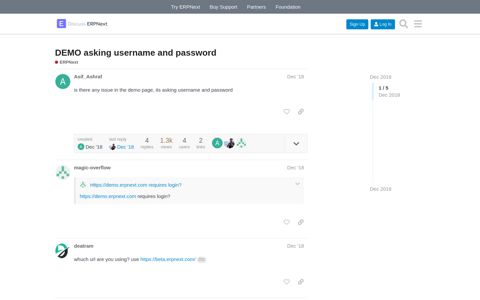 DEMO asking username and password - ERPNext - Discuss ...