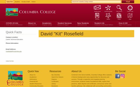 David "Kit" Rosefield - Columbia College
