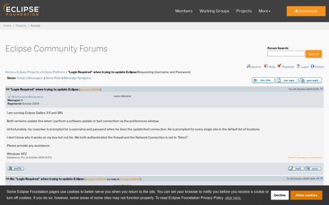 Eclipse Community Forums: Eclipse Platform » "Login Required"