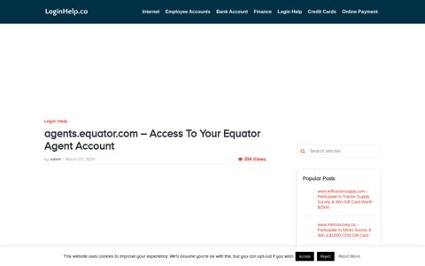 Access To Your Equator Agent Account - Login Helps