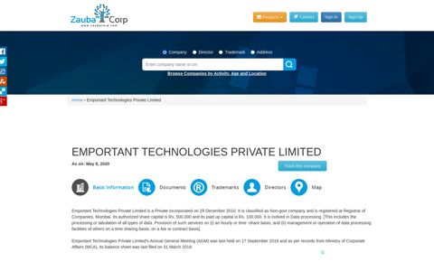 Emportant Technologies Private Limited - Zauba Corp