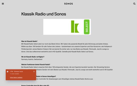 Klassik Radio und Sonos | Sonos