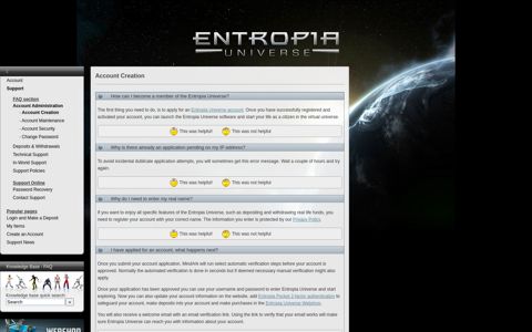 Entropia Universe - Account Creation