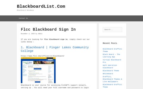 Flcc Blackboard Sign In - BlackboardList.Com