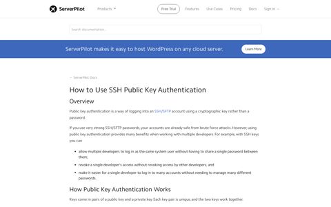 How to Use SSH Public Key Authentication - ServerPilot
