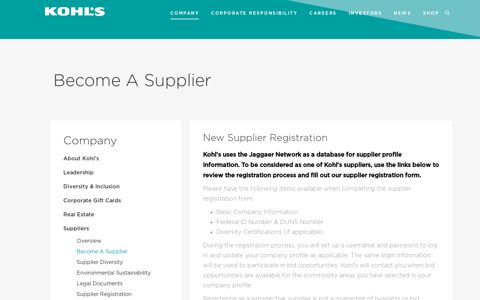 Become A Supplier - Kohl's Corporate
