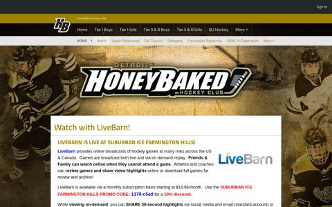 Watch with LiveBarn! - HoneyBaked Hockey Club