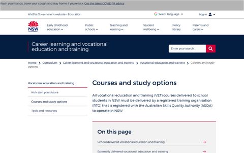 Courses and study options - NSW Department of Education