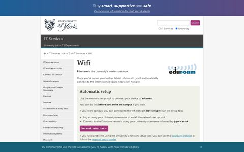 Wifi - IT Services, The University of York