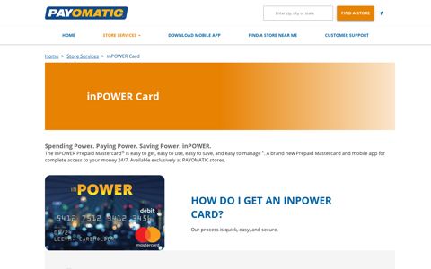 inPOWER Prepaid Mastercard | 24/7 Access to Your Money ...