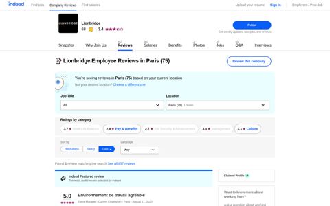 Company reviews of Lionbridge | Indeed.com