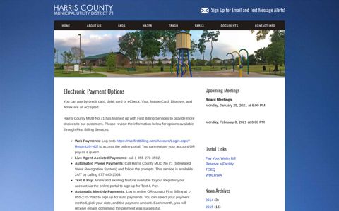 Electronic Payment Options – Harris County MUD 71
